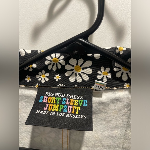 Big Bud Press Shortsleeve romper Jumpsuit Lazy black Daisy Print 4XL - Picture 4 of 11